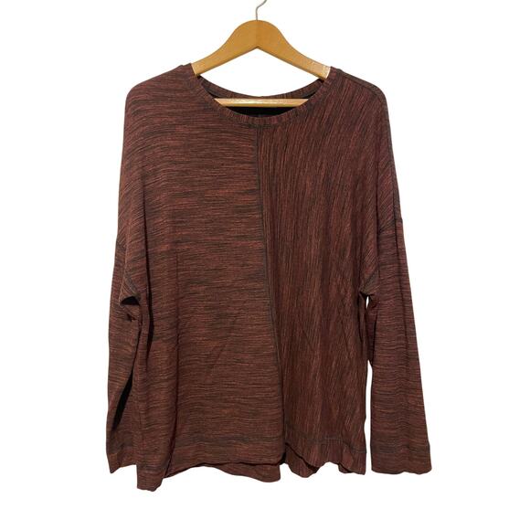 Cutloose long sleeve top red black stretchy casual spacedye Size L/XL - Picture 1 of 6